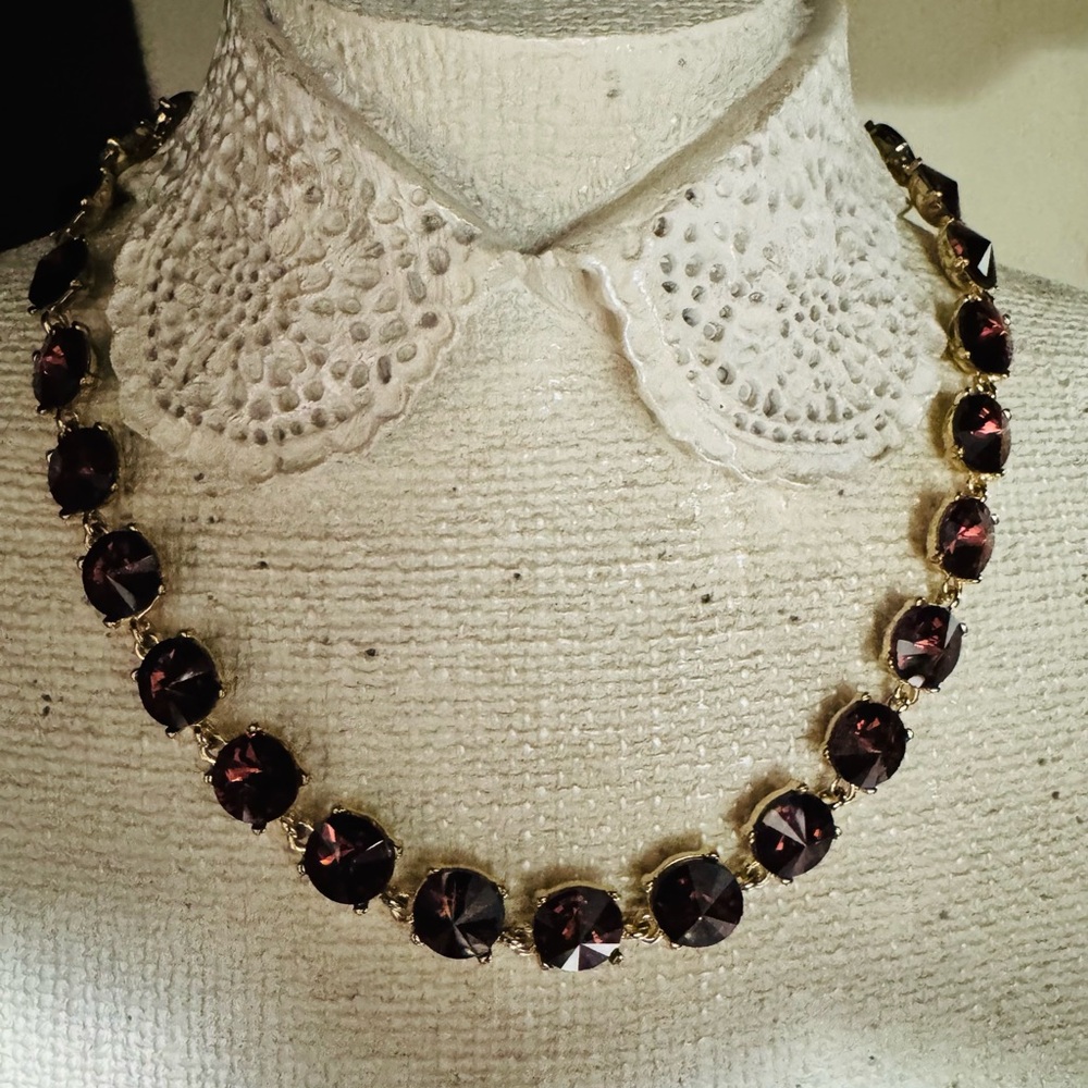 Elegant Purple Gemstone Necklace  set worn once  bought in Dillards